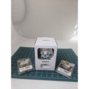 Sonoma Good For Life Gray Mosaic Pattern Warmer Plug In w/ 2 Scented Wax Cubes